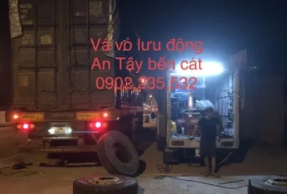 lưu động cứu hộ đầu kéo ở đường Nguyễn Chí Thah An Tây Bến Cát (Bình Dương Củ)